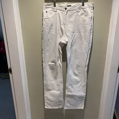 Jaeger White High Rise White Jeans Size 14 • £10