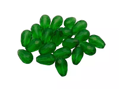 £2.95 • Buy 20 Pcs Crystal Glass Faceted Teardrop Beads 11mm X 8mm Jewellery Drop UK