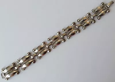 Vintage Danecraft Signed Sterling Silver Abstract Panel Bracelet • $99