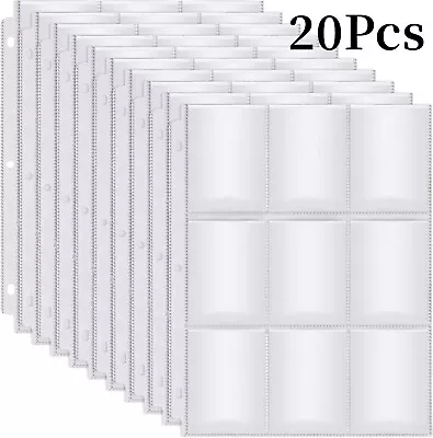 20Pcs Card Sleeves Collector Binder Cards Album Baseball Pokemon Holder Sheets • $10.99