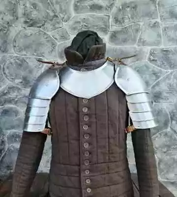 L Set Pair Of Pauldrons With Gorget Steel Larp Armor • $99.99