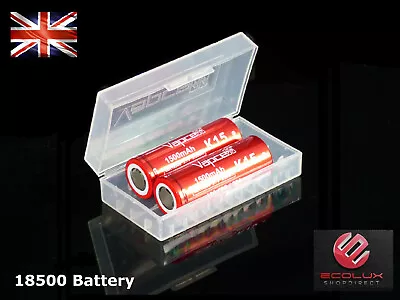 2x Vapcell 18500 1500mAh Battery 3.7V IMR Lithium 15A 25A High Drain Batteries • £10.99