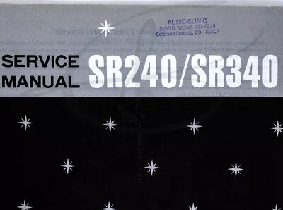 Marantz Service Manual Model SR240 Sr340 Stereo Radio Tuner Receiver Repair Book • $19.95