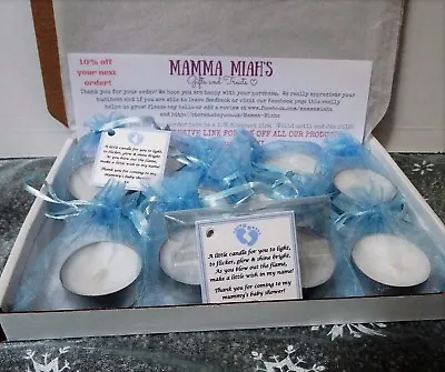 Baby Shower Scented Candle Favours Pack Of 10 - Boy Blue Gift Box  • £5.95