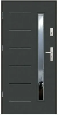 External Front Door Metal Modern Design Security Anthracite Walnut Oak • £860