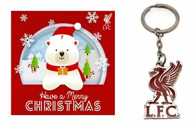 Liverpool Football Club Official Christmas Card & Crest Key Ring. • £8.49