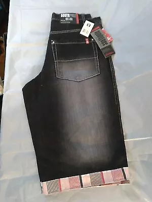 Vintage Southpole Jeans Shorts 8121 34x16 Black Sandcut In Lower Left Leg  • $69.99