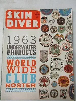 Skin Diver Magazine January 1963 Underwater Products Vintage No Label • $22.95
