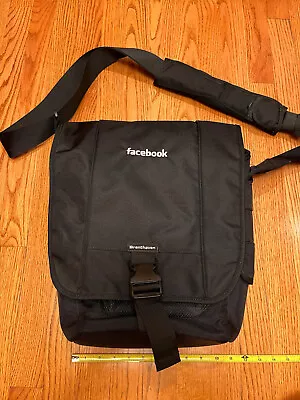 FACEBOOK Logo LAPTOP MESSENGER BAG Black Silver BRENTHAVEN Vertical Switch Tote • $49.99