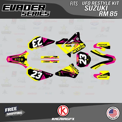 $54.99 • Buy Graphics Kit For Suzuki RM85 (2001-2023) UFO RESTYLE EVADER-Magenta