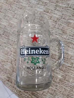 Heineken Holland Beer Stein Collectors Mug Thick Clear Heavy Glass 1 Ltr  • $15