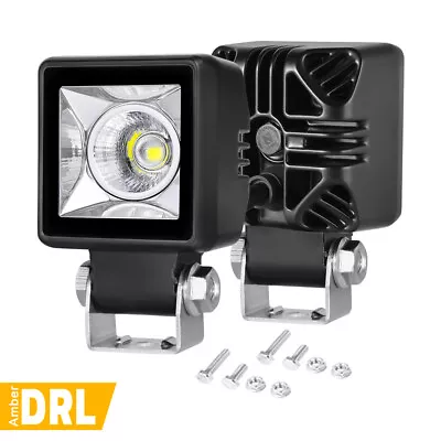 2Inch Motorcycle LED Cube Pods Work Light Combo Driving Fog Offroad W/Amber DRL • $29.98