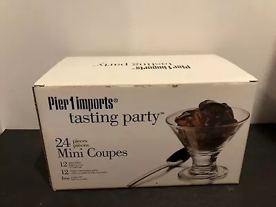 New In Box Pier 1 Tasting Party Mini Coupes And Spoons 24 Piece Set • $29.99