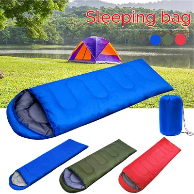 4 Season Single Sleeping Bag Waterproof Outdoor Camping Hiking Envelope Zip Bags • £26.49