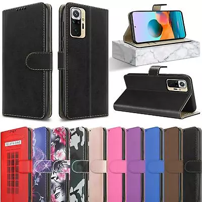 For Xiaomi Redmi Note 10S Note 10 4G Case Leather Wallet Flip Stand Phone Cover • £5.45