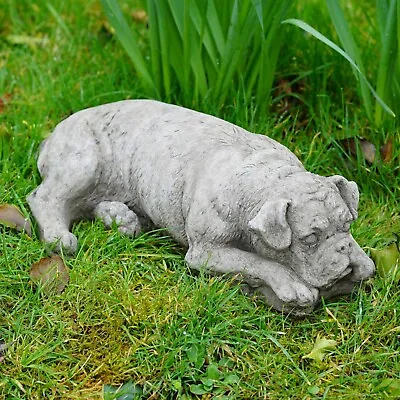 Boxer Dog Stone Statue | Vintage Animal Puppy Outdoor Garden Ornament Decoration • £37.99