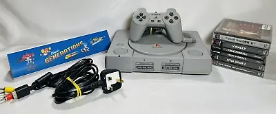 SONY PLAYSTATION 1 PS1 CONSOLE / Tested Working Plus Controller 5 FREE GAMES • £59.99
