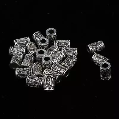 24x Vintage Viking Tunes Tube Beads Dreadlocks Hair Braiding Jewelry Rings • $18.65