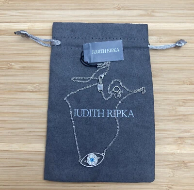 $129.95 • Buy JUDITH RIPKA 925 Sterling Silver BLUE   EVIL EYE  NECKLACE NEW