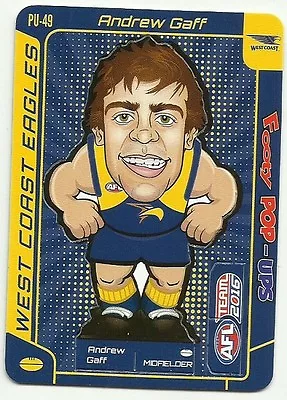 2016 Afl Teamcoach Footy Pop Up West Coast Eagles Andrew Gaff Pu49 Ups Card • $1