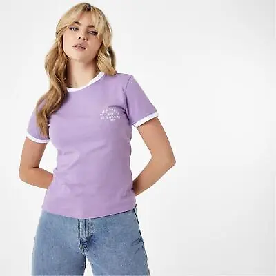 Jack Wills Womens Trinkey Ringer T Shirt Crew Neck New • £22.99