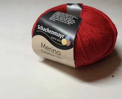 Schachenmayr Merino Extrafine 120 DK 100% Wool Yarn 1 X 50g Red Kirche 00131 • £5.49