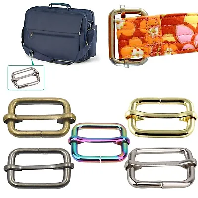 25mm Metal Tri Glide Sliding Bar Strap Buckles Slider Webbing Adjuster For Bags • £4.09