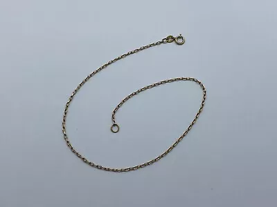 9ct Gold VTG Belcher Link Anklet Ankle Bracelet 11in 1.3g Full Hallmarks 1988 • £80