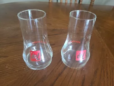  7up ~ Beverage Glasses Lot Of Two Retro - Upside Down Shape ~ Vintage • $9.95