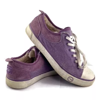 Ugg Australia Shoes Womens 7.5 Purple Evera Sneakers Sheepskin Shearling 1000452 • $49.97