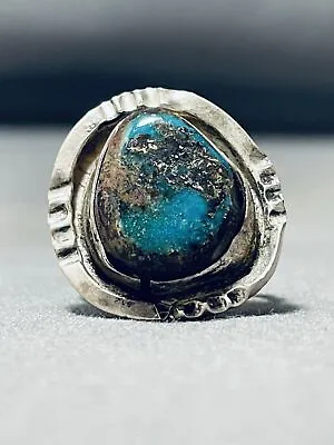 $226.79 • Buy Rare Mine Vintage Navajo Morenci Turquoise Sterling Silver Ring Old