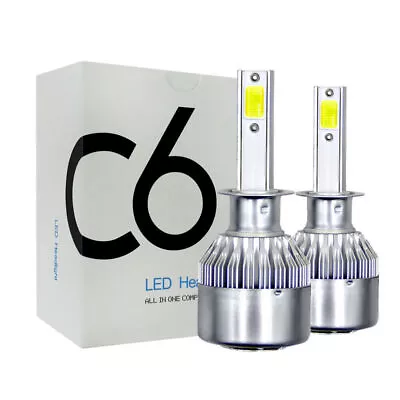 Pair C6 H1/H3/H4/H7/H11/H13 Car LED Headlights Kits COB Bulbs Lamp 6000K 12000LM • $13.26