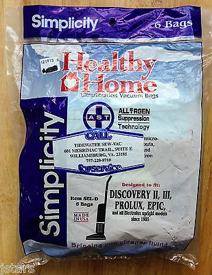 $12.99 • Buy Six (6) Electrolux Style U Vacuum Cleaner Bags, Discovery Ii Iii Prolux Epic New