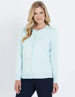 Noni B - Womens Jumper - Regular Winter Cardigan Cardi Blue Sweater Edge-To-Edge • $17.15