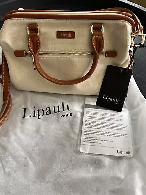 Lipault Linen Bowling Bag Off White With Gold Thread Bag • $45