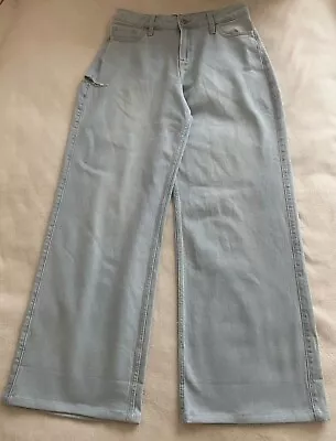 Hollister Wide Leg High Rise Stonewash Jeans Extra Wide Belt Loops W29-30 L31 • £14