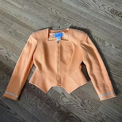 MUGLER By Thierry Mugler VINTAGE Orange STRUCTURED JACKET ZIPPER 40fr/10us • $275