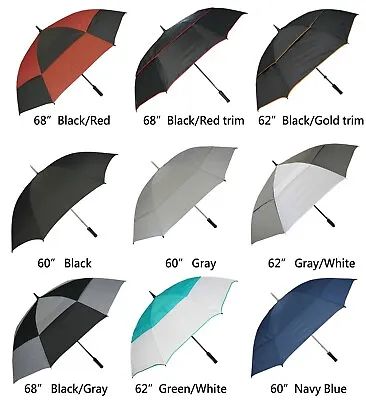 KUD Auto Open Manual Stick Golf Umbrella Oversize Windproof Double Canopy • $15