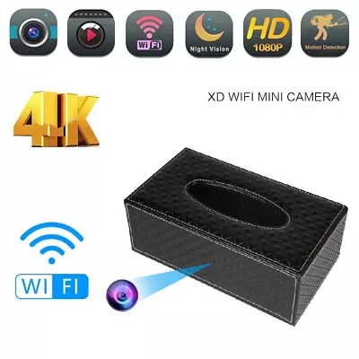 1080P HD Wifi IP Tissue Box Home Security Nanny Camera Portable Video Recorder • £62.29