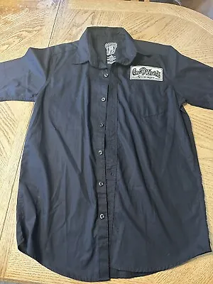 Gas Monkey Garage Mens M Button Up Short Sleeve Shirt Mechanic Black  • $19.50