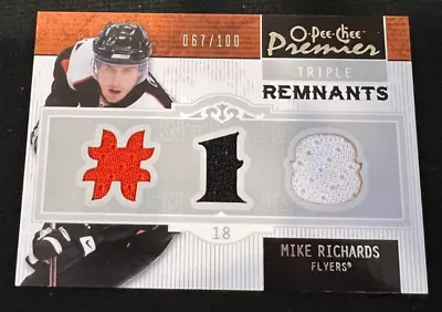 MIKE RICHARDS 2008-09 OPC Premier Triple Remnants Game Jersey #067/100 • $3.59