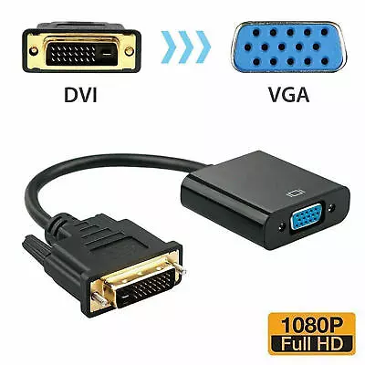 DVI To VGA Cable DVI To VGA Adapter DVI 24+1 Male To VGA For PC DVD Monitor HDTV • $9.74