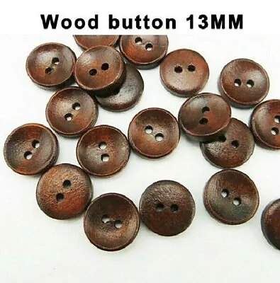 Pkg Of 20 CONCAVE 2-Hole Wooden Buttons 1/2  (13mm) Craft (4309) • $4.55