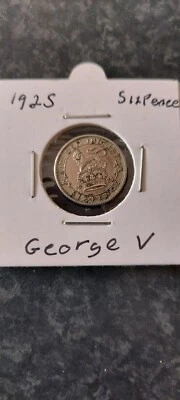 £8 • Buy Dated : 1925 - Silver Coin - Sixpence - 6d Coin - King George V - Great Britain