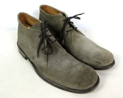 JOHN VARVATOS Chukka Ankle Boots Gray Roughout Suede Sz 10 Men's Italy • $39