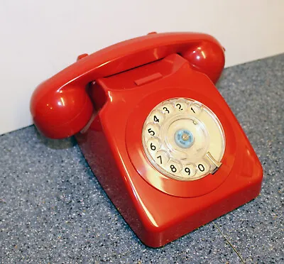 Red Rotary Dial Phone / Telephone Vintage  746F - Untested 1970's • £20