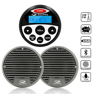 £66.99 • Buy Marine Radio Bluetooth Audio System Receiver And 3  140W Boat Speakers