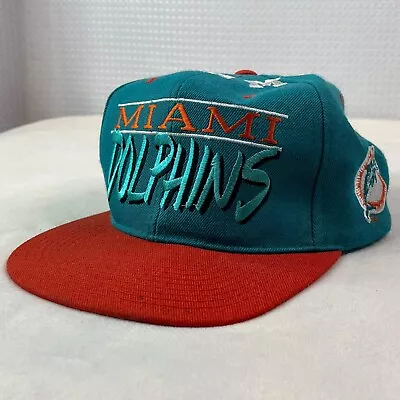 Vintage Miami Dolphins Hat Cap Snapback Drew Pearson Script Spell Out NFL  • $48