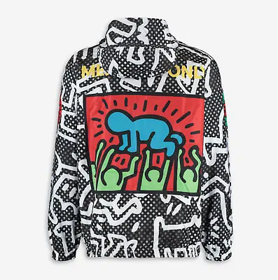 MEMBERS ONLY X KEITH HARING Jacket M Artwork Crowd Surfing Windbreaker NWT • £55