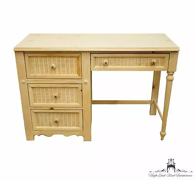 STANLEY FURNITURE Chalais Collection Solid Knotty Pine And Wicker 44  Writing... • $193.59